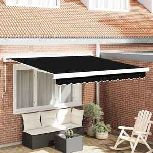 vidaXL Cortina Retractabilă Negru 350 x 250 cm Stofă și Metal imagine