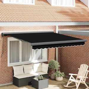vidaXL Cortina Retractabilă Negru 350 x 250 cm Stofă și Metal imagine
