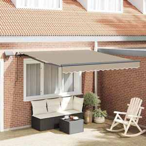 vidaXL Cortina Retractabilă Manual Bej 350 x 250 cm țesătură imagine