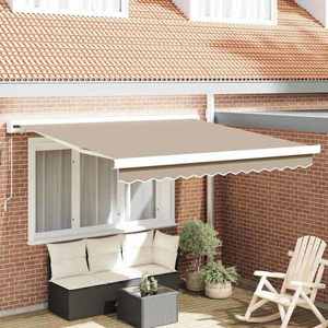 vidaXL Cortina Retractabilă Bej 350 x 250 cm Stofă și Metal imagine