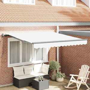 vidaXL Cortina Retractabilă Alb 350 x 250 cm țesătură imagine
