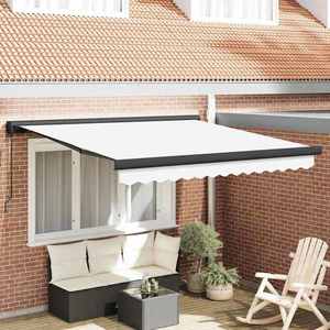 vidaXL Cortina Retractabilă Alb 350 x 250 cm Stofă și Metal imagine