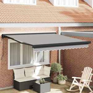 vidaXL Cortina Retractabilă Manual Gri deschis 350 x 250 cm imagine