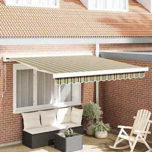 vidaXL Cortina Retractabilă Verde și galben 350 x 250 cm imagine