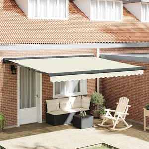 vidaXL Cortina Retractabilă Crem 400 × 300 cm Material textil, Metal imagine