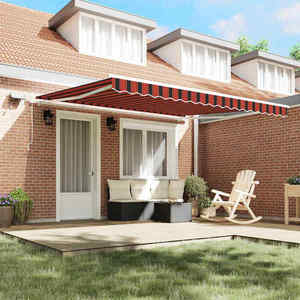 vidaXL Cortina Retractabilă cu portocaliu și maro 400 ×300 cm țesătură imagine