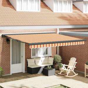 vidaXL Cortina Retractabilă Manual galben și portocaliu 400 × 300 cm imagine