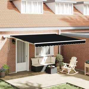 vidaXL Cortina Retractabilă cu Manual Negru 400 ×300 cm țesătură imagine
