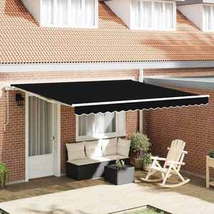 vidaXL Cortina Retractabilă 400 × 300 cm Negru imagine