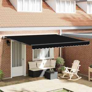 vidaXL Cortina Retractabilă Negru 400 ×300 cm țesătură imagine