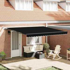 vidaXL Cortina Retractabilă cu Negru 400 × 300 cm țesătură imagine