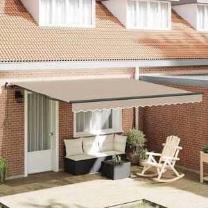 vidaXL Cortina Retractabilă Manual Bej 400 × 300 cm țesătură imagine