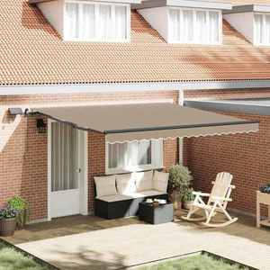 vidaXL Cortina Retractabilă Manual Bej 400 ×300 cm țesătură imagine