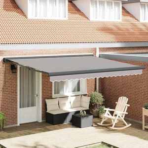vidaXL Cortina Retractabilă Manual Gri deschis 400 × 300 cm imagine