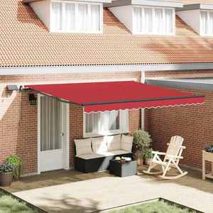 vidaXL Cortina Retractabilă Manual Roșu 400 ×300 cm țesătură imagine