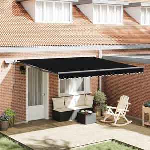vidaXL Cortina Retractabilă Manual Negru 400 × 350 cm țesătură imagine