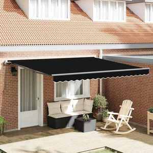 vidaXL Cortina Retractabilă Negru 400 ×350 cm țesătură imagine