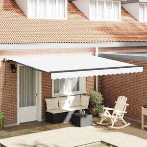 vidaXL Cortina Retractabilă Alb 400 ×350 cm țesătură imagine