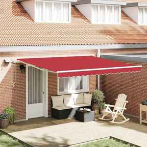 vidaXL Cortina Retractabilă cu Manual Roșu 400 ×350 cm țesătură imagine