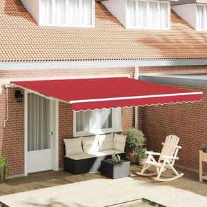 vidaXL Cortina Retractabilă 400 × 350 cm Roșu imagine