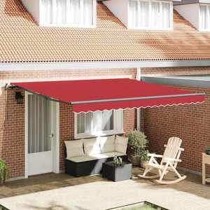 vidaXL Cortina Retractabilă Manual Roșu 400 × 350 cm țesătură imagine
