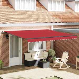 vidaXL Cortina Retractabilă Roșu 400 ×350 cm țesătură imagine