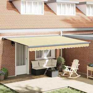 vidaXL Cortina Retractabilă Portocalie și albă 450 ×300 cm imagine