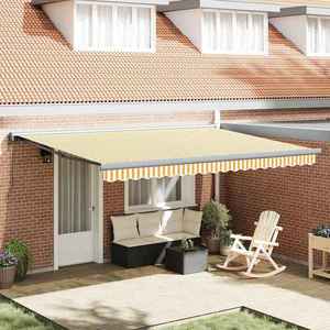 vidaXL Cortina Retractabilă Manual portocaliu și alb 450 × 300 cm imagine