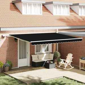 vidaXL Cortina Retractabilă cu Manual Negru 450 ×300 cm țesătură imagine