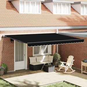 vidaXL Cortina Retractabilă Negru 450 ×300 cm țesătură imagine