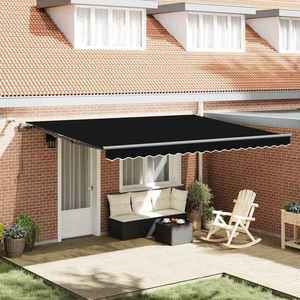 vidaXL Cortina Retractabilă cu Negru 450 × 300 cm țesătură imagine
