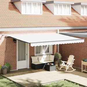 vidaXL Cortina Retractabilă cu Alb 450 × 300 cm țesătură imagine