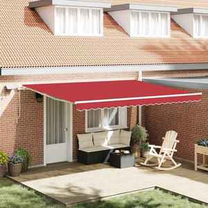 vidaXL Cortina Retractabilă cu Manual Roșu 450 ×300 cm țesătură imagine