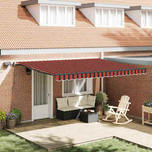 vidaXL Cortina Retractabilă portocaliu și maro 450 ×350 cm țesătură imagine