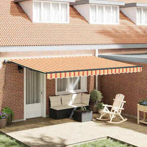 vidaXL Cortina Retractabilă galben și portocaliu 450 ×350 cm țesătură imagine