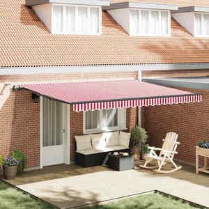 vidaXL Cortina Retractabilă cu Roșu și alb 450 × 350 cm țesătură imagine