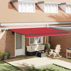 vidaXL Cortina Retractabilă Manual Roșu 450 ×350 cm țesătură imagine