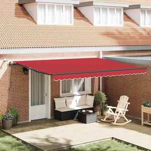 vidaXL Cortina Retractabilă cu Roșu 450 × 350 cm țesătură imagine