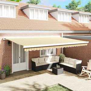 vidaXL Cortina Retractabilă Portocalie și albă 500 ×300 cm imagine