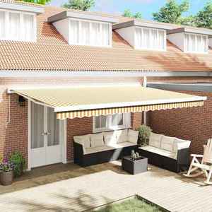 vidaXL Cortina Retractabilă Manual portocaliu și alb 500 × 300 cm imagine