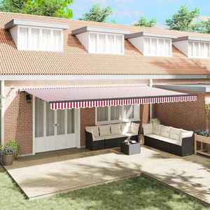 vidaXL Cortina Retractabilă cu Roșu și alb 600 × 300 cm țesătură imagine