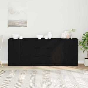vidaXL Bufet cu sertar Stejar Negru 180 x 30 x 70 cm Lemn compozit imagine