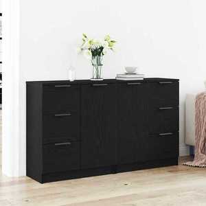 vidaXL Sideboard cu sertar Stejar Negru 180 x 30 x 70 cm Lemn compozit imagine