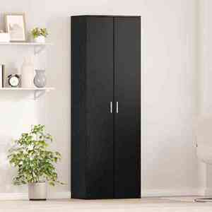 vidaXL Bufet Stejar negru 60 x 35 x 180 cm Lemn compozit imagine