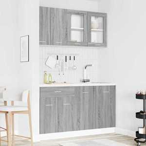 vidaXL Set dulapuri de bucătărie cu sertar Lyon 4 pcs sonoma gri imagine