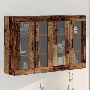 vidaXL Mobilier cu Montaj pe Perete 2 pcs Lemn vechi 69, 5 x 34 x 90 cm imagine