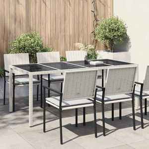 vidaXL Masă de grădină pentru dining Alb 190 x 90 x 75 cm Rattan poli imagine