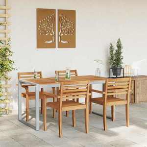vidaXL Masă de grădină pentru dining Gri 160 x 80 x 75 cm imagine