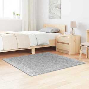 vidaXL Covor Shaggy Antiderapant Gri 120 x 120 cm PP imagine
