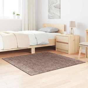 vidaXL Covor Shaggy Antiderapant Maro 120 x 120 cm PP imagine
